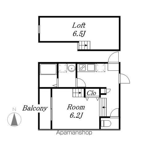 JEUNESSE大宮(1K/1階)の間取り写真
