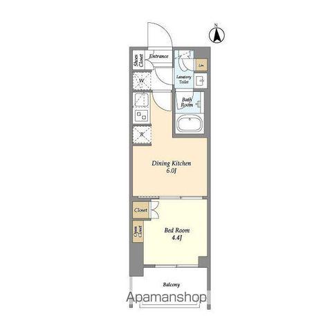 ウェルスクエア西蒲田(1DK/9階)の間取り写真