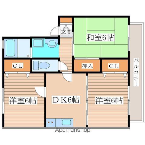 プラムクリークⅠ(3DK/2階)の間取り写真