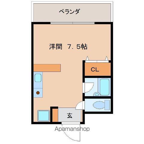 ジョイスⅡ(ワンルーム/3階)の間取り写真