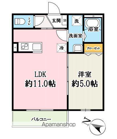 キャメル入間黒須A(1LDK/3階)の間取り写真