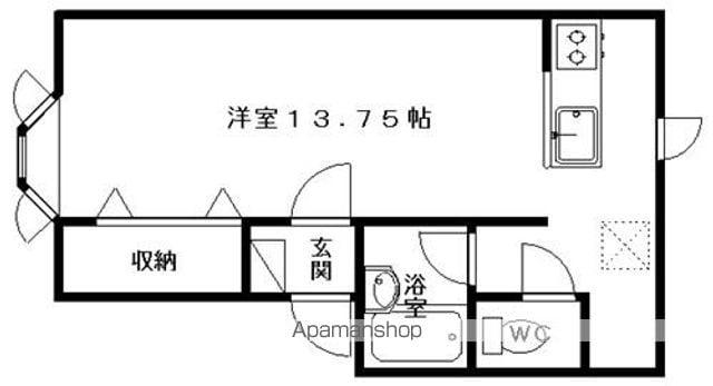 グランシャリオ(ワンルーム/1階)の間取り写真