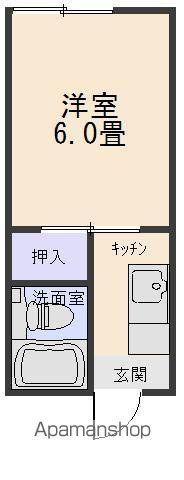 Kアパート(1K/1階)の間取り写真
