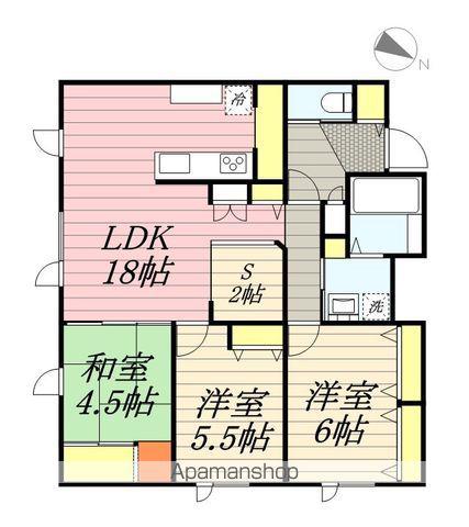 タウンハウス西野弐番館(3LDK/2階)の間取り写真