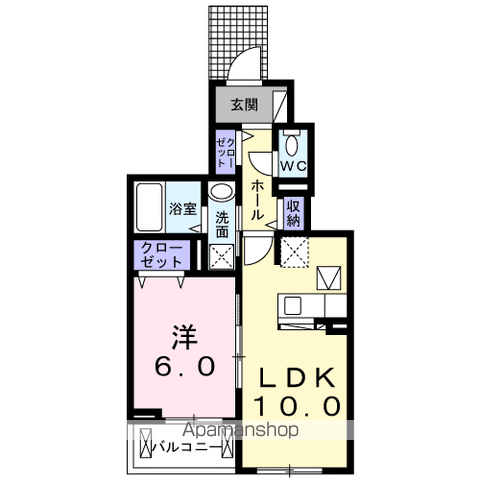 ブランシュネージュ(1LDK/1階)の間取り写真