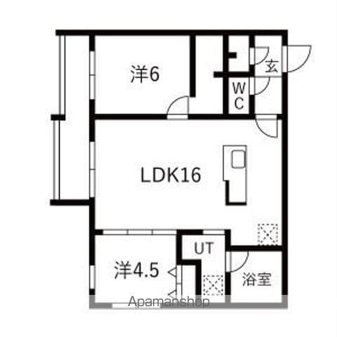 URBAN FLATS千歳GAー千(2LDK/2階)の間取り写真