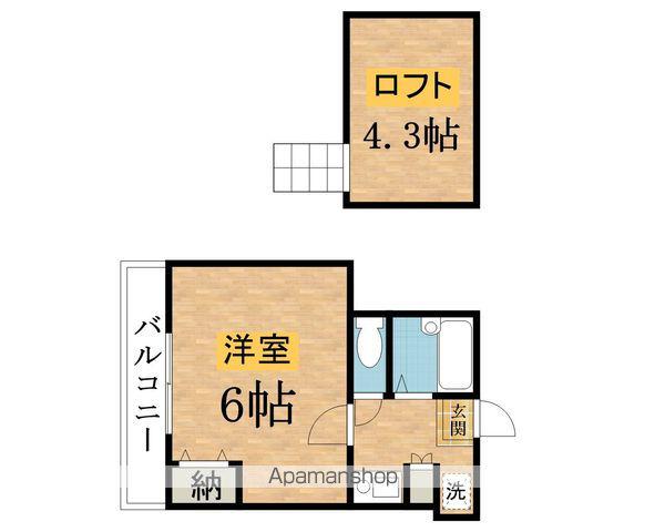 ベルハウスみなみ野(1K/2階)の間取り写真