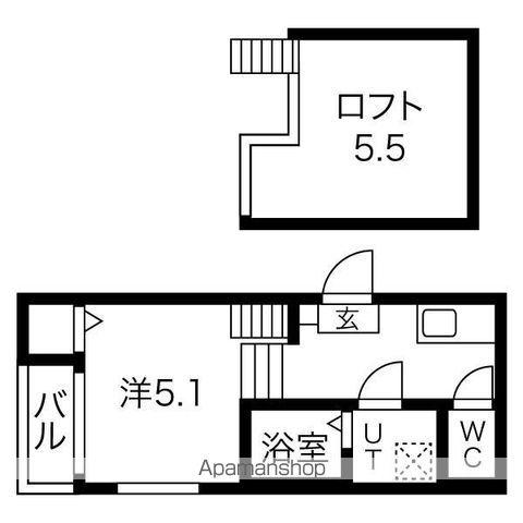 アルファ グランデ(1K/1階)の間取り写真