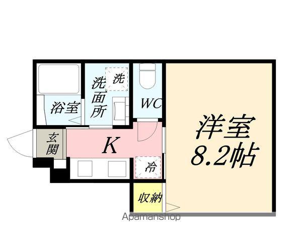 ヴィラウィーブ(1K/1階)の間取り写真