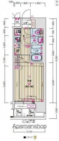 プレサンスNEO大和田STATIONベゼル(1K/11階)の間取り写真