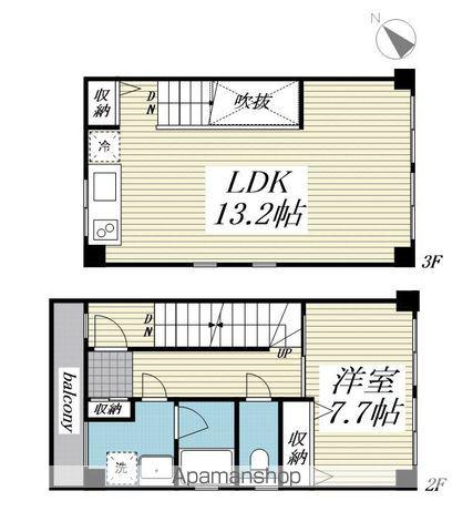 渋谷東一丁目集合(1LDK/2階)の間取り写真