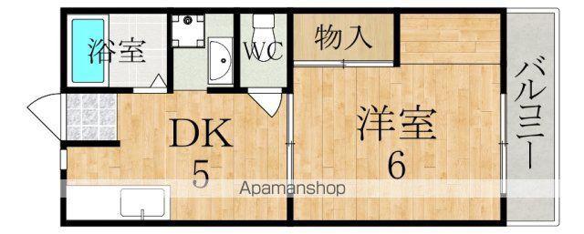 メゾン桜が丘(1DK/2階)の間取り写真