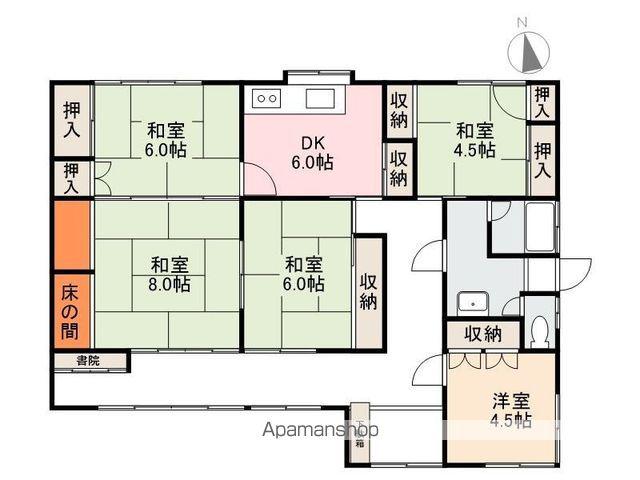 高松琴平電鉄志度線 八栗駅 徒歩6分 1階建 築44年(5DK)の間取り写真