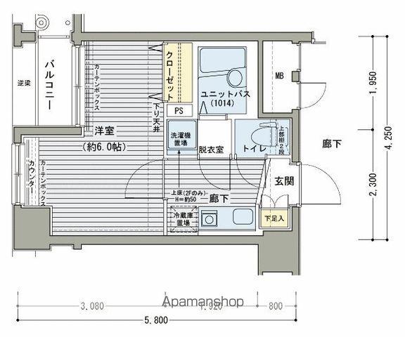 メインステージ日本橋馬喰町駅前(1K/7階)の間取り写真