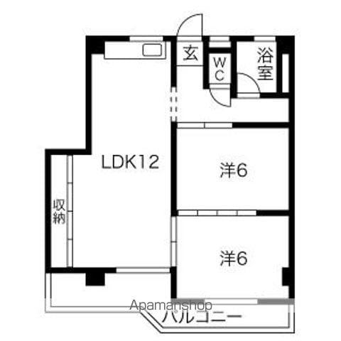 ラヴィエール笠松(2DK/2階)の間取り写真