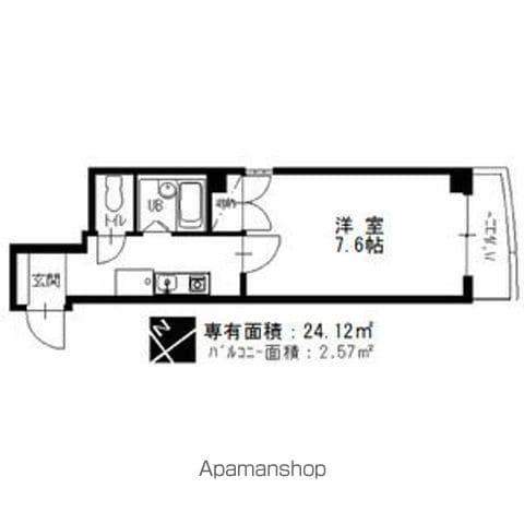 シャトー村瀬千代田(1K/3階)の間取り写真