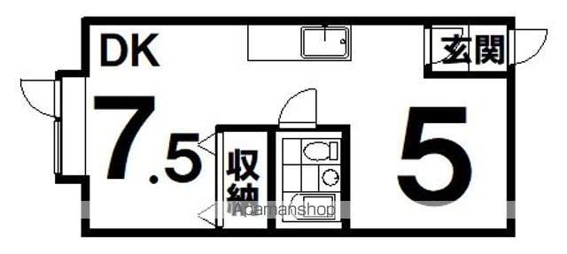 キャンパスONO A(1DK/2階)の間取り写真