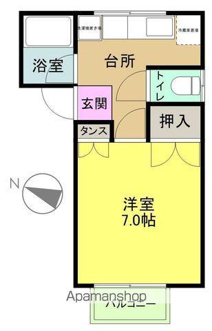 バルコンソワ(1K/2階)の間取り写真