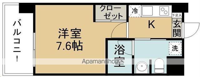 MKK中田(1K/3階)の間取り写真