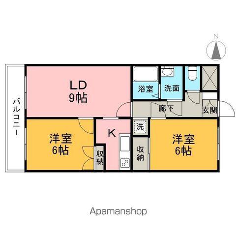 ドラゴンズパレス(2LDK/1階)の間取り写真