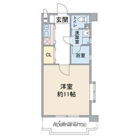 パークヒルズ一社(1K/2階)の間取り写真