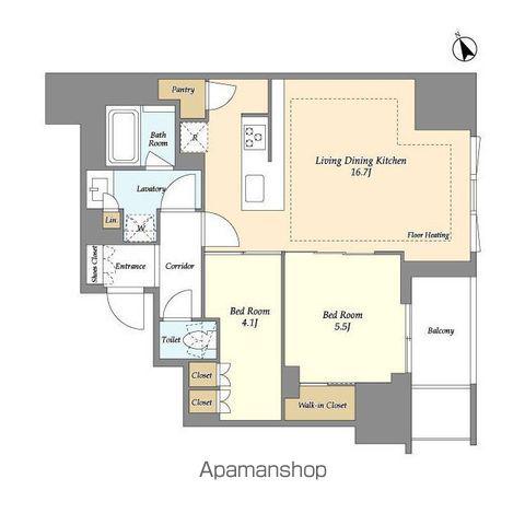 オアーゼ日暮里レジデンス(2LDK/12階)の間取り写真