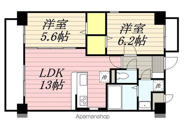 ファーストポイント東比恵(2LDK/4階)の間取り写真