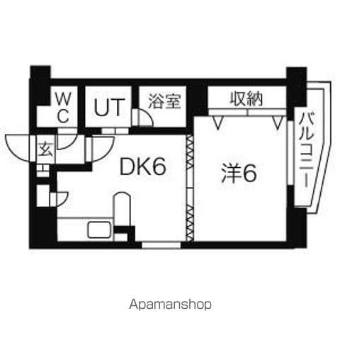 メニーズコート西線(1DK/2階)の間取り写真