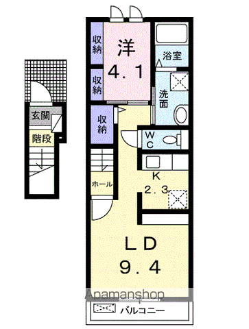 セントラル フローラ(1LDK/2階)の間取り写真