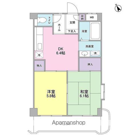 プリムローズ菊名参番館(2DK/1階)の間取り写真