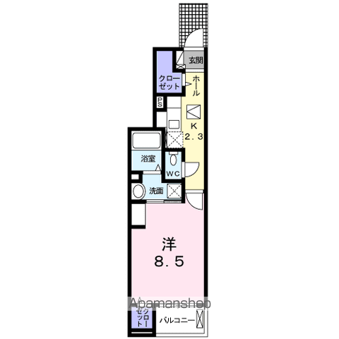 セントラルレジデンスS(1K/1階)の間取り写真