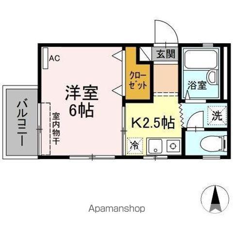 山城TOC(1K/2階)の間取り写真
