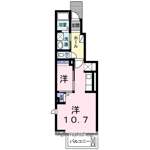 アストロ(1K/1階)の間取り写真