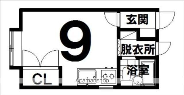 レジデンス白樺(ワンルーム/1階)の間取り写真