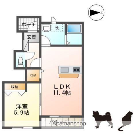 リバティコート永盛(1LDK/1階)の間取り写真