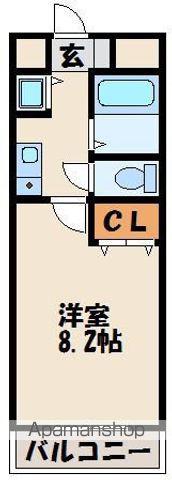 グランシャリオ(1K/1階)の間取り写真