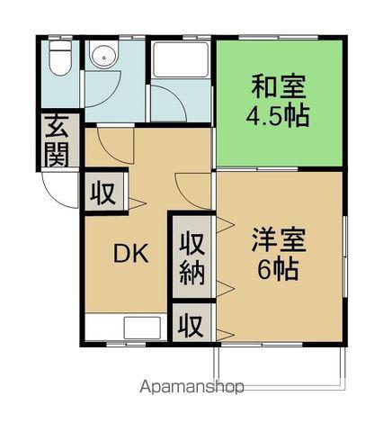 藤田コーポ(2DK/2階)の間取り写真