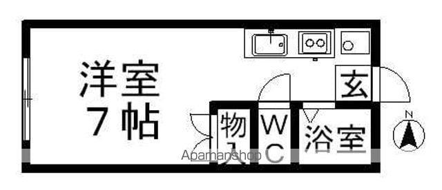 エステートピア神村イースト(ワンルーム/2階)の間取り写真