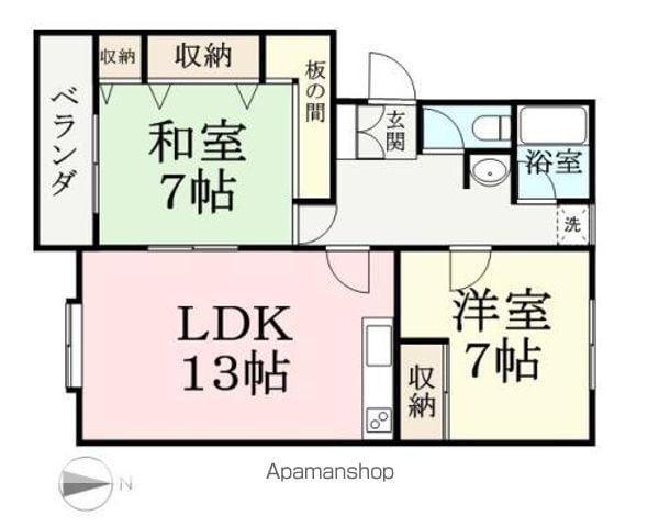 ウインズ開発(2LDK/1階)の間取り写真