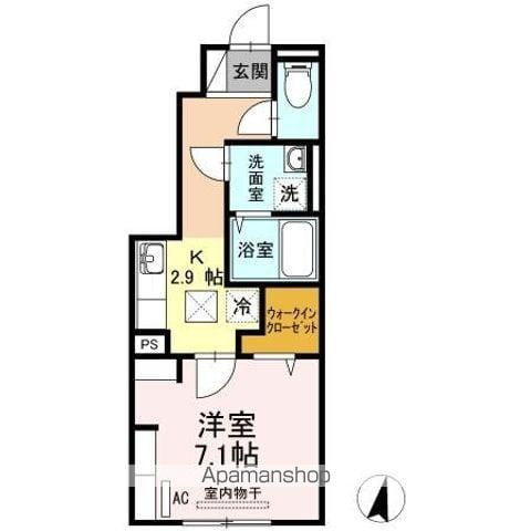 クレール(1K/1階)の間取り写真