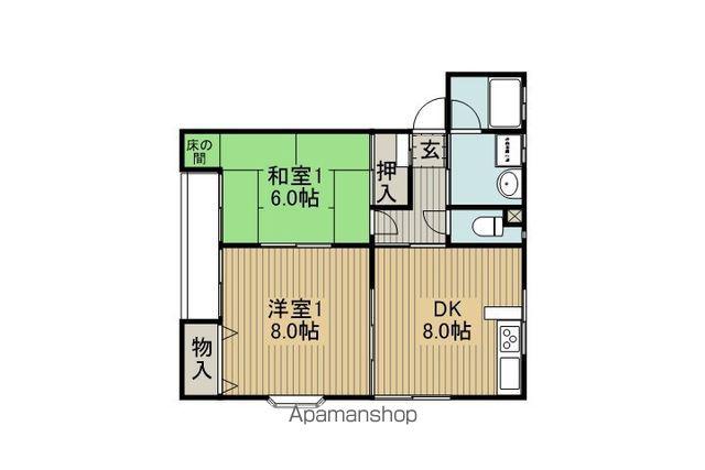 アヴェニールすみれB(2DK/1階)の間取り写真