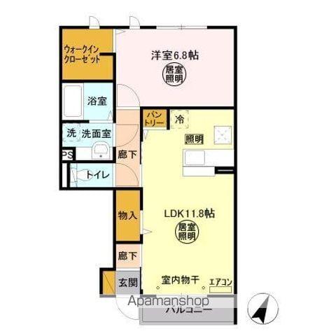 シエルツリー Ⅰ(1LDK/1階)の間取り写真