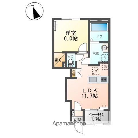 腰浜町アパート(1LDK/1階)の間取り写真