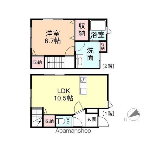 D-BOX江尻(1LDK/1階)の間取り写真