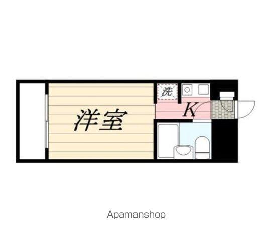 タッシ国立(1K/2階)の間取り写真