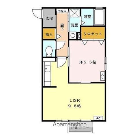 プラムII(1LDK/2階)の間取り写真