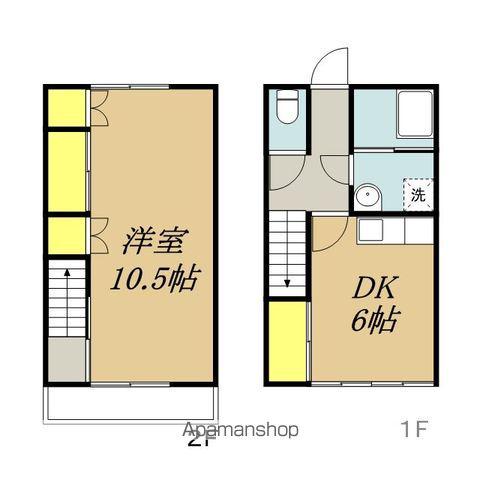 スカイハイツ赤坂A棟(1DK/1階)の間取り写真