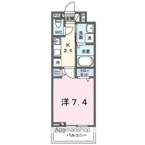 モーダ・フジ(1K/3階)の間取り写真