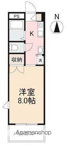 カーサ・M(1K/3階)の間取り写真