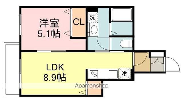 PRIMO DIO(1LDK/1階)の間取り写真